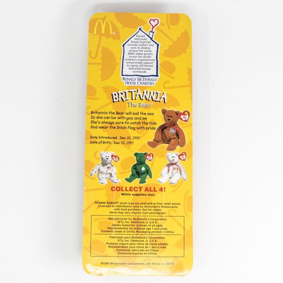Ty Beanie Baby Rare Errors 1993 OakBrook Collectible Britannia The Bear 1999 McD - Picture 2 of 4